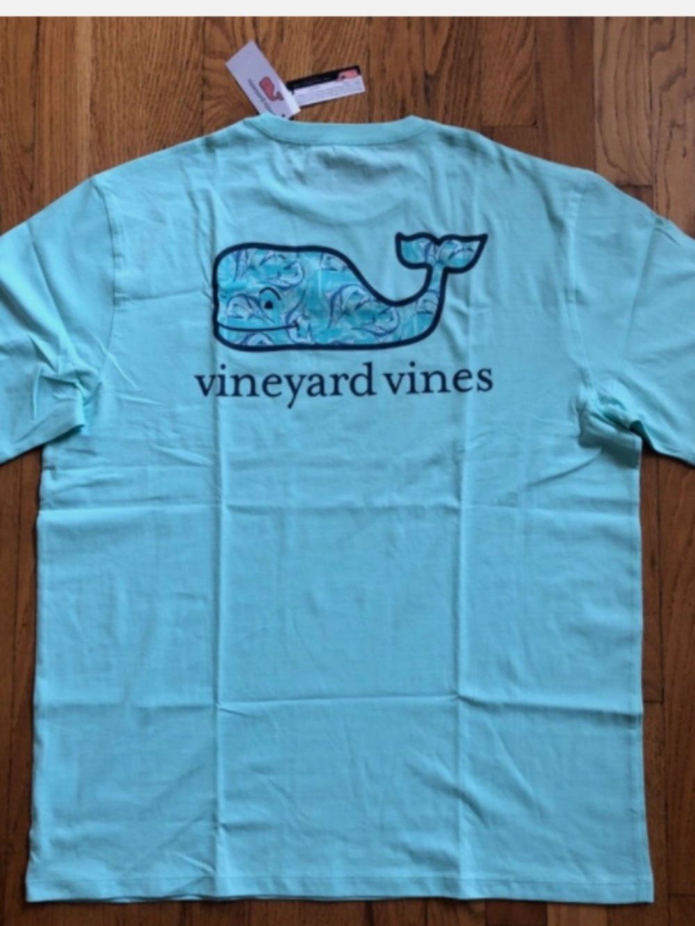 NWT Men's Vineyard Vines Blue Mist Marlin Toss Whale Pocket T-Shirt